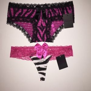 2 Seven Til Midnight zebra design thong/panties